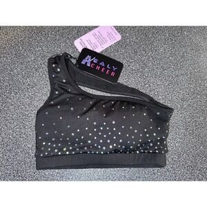 Healy Cheer Sparkle Black Bra Top NWT For Cheer Size Youth XS